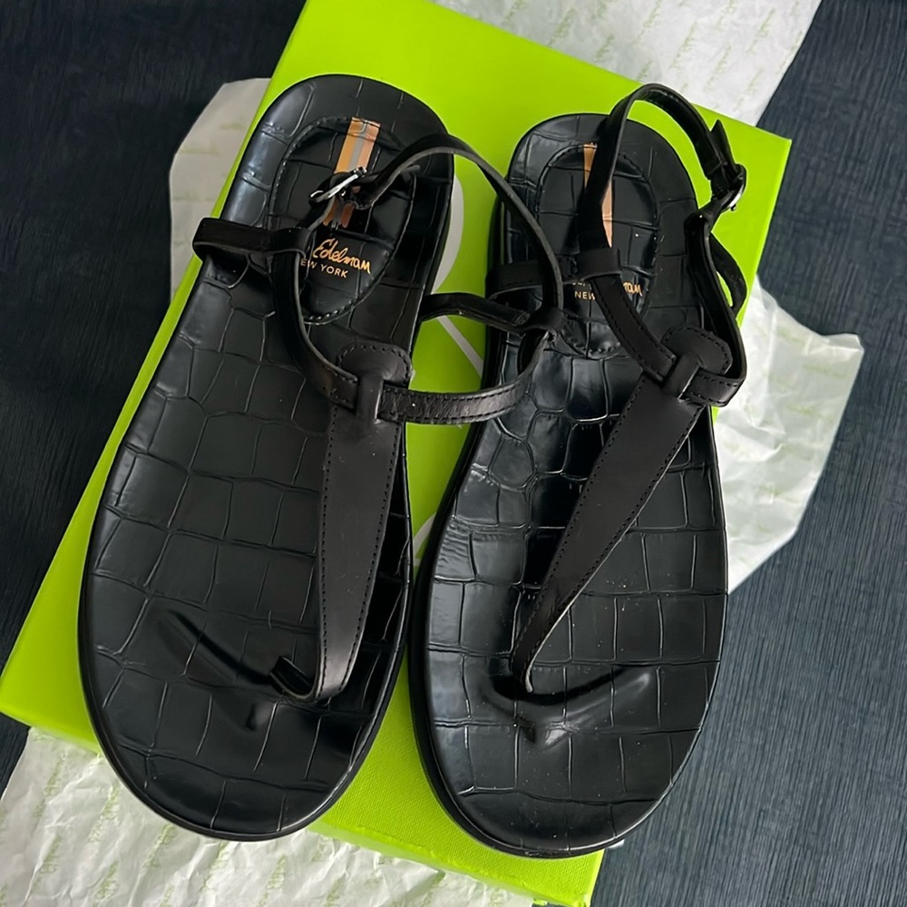 Sam Edelman Naomi Black Leather Sandals *great condition Size 6.5 but roomy